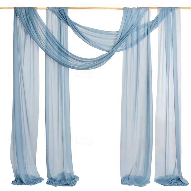 20FT Mesh Tulle Fabric, Silky Wrinkle-Resistant Chiffon Sheer Drapery for Wedding Decor, Bridal Canopy, Event Backdrop, Festival, and Arch Drapes 2025 - $17.49 –P9