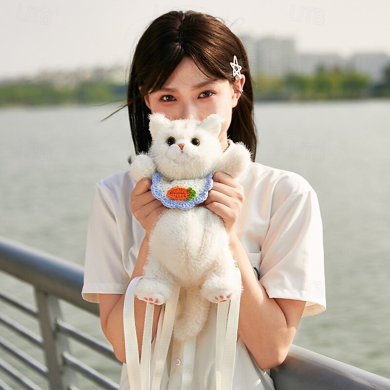 Stuffed Animals Backpack - Cute Cat plush Backpack Handcrafted Realistic Cat Shaped Backpack Idea for Birthdays Anniversaries Ordinary days Large Ragdoll Bag 2025 - $83.99 –P1