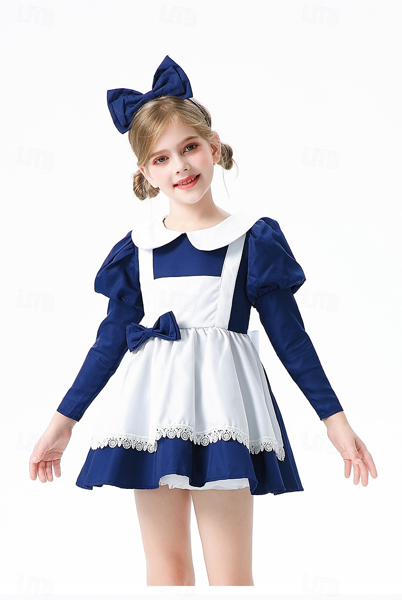 Alice au pays des merveilles Conte de Fées Alice Robe Costume Personnages de contes de fées Douce Lolita Cosplay de Film for Fille Enfant Halloween Carnaval Journée mondiale du livre Performance de 2025 ? $39.99 –P4