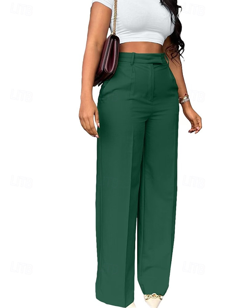 Per donna Pantaloni Eleganti Gamba larga Streetwear Casual Lunghezza intera Naturale Semplice Tasca Elastico in vita Comodo All'aperto Confortevole All'aperto Vacanza Abbigliamento casual alla moda del 2025 a $22.99 –P6