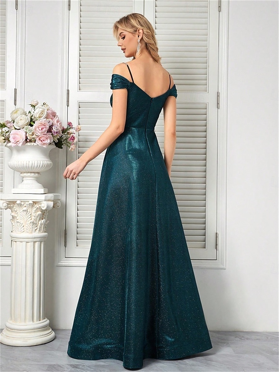 A-Line Quinceanera Dresses Elegant Dress Formal Wedding Floor Length Sleeveless Spaghetti Strap Polyester V Back with Pleats 2025 2025 - $109.99 –P7
