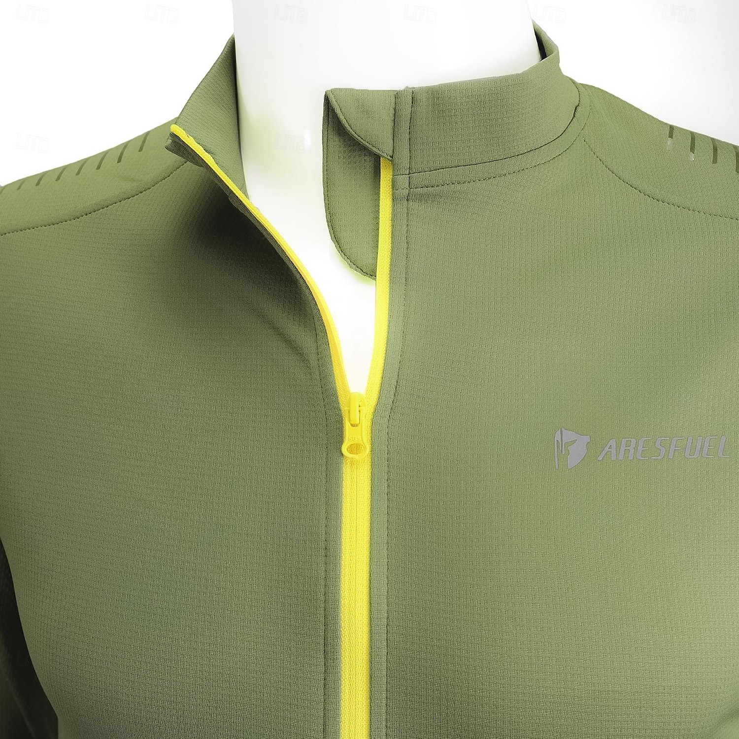 ARESFUEL Herren Radtrikot Langarm Herbst Fahhrad Oberteil mit 3 Gesäßtaschen Mountainbike MTB Schnelltrocknend Atmungsaktivität Schweißableitend Schwarz Gelb Grün Spandex Sport Bekleidung 2025 - $35.19 –P4