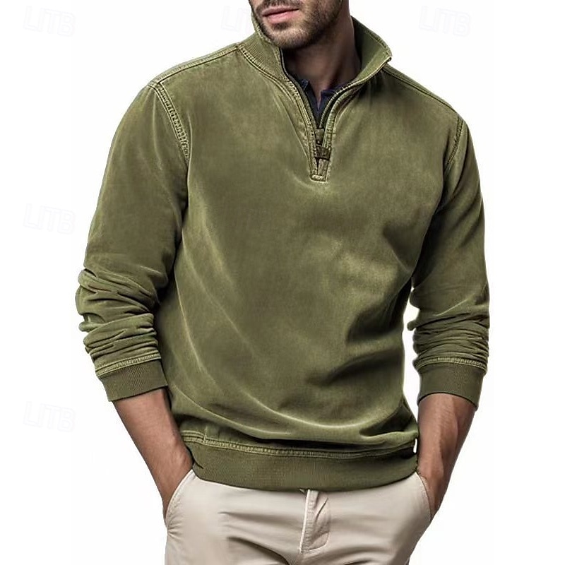 Pánské Mikina Čtvrtletní mikina na zip Černá Námořnická modř Oranžová Trávová zelená Kávová Poloviční zip Bez vzoru Sporty a outdoor Denní Dovolená Polyester Šik ven Základní Na běžné nošení Jaro 2025 - $36.99 –P3