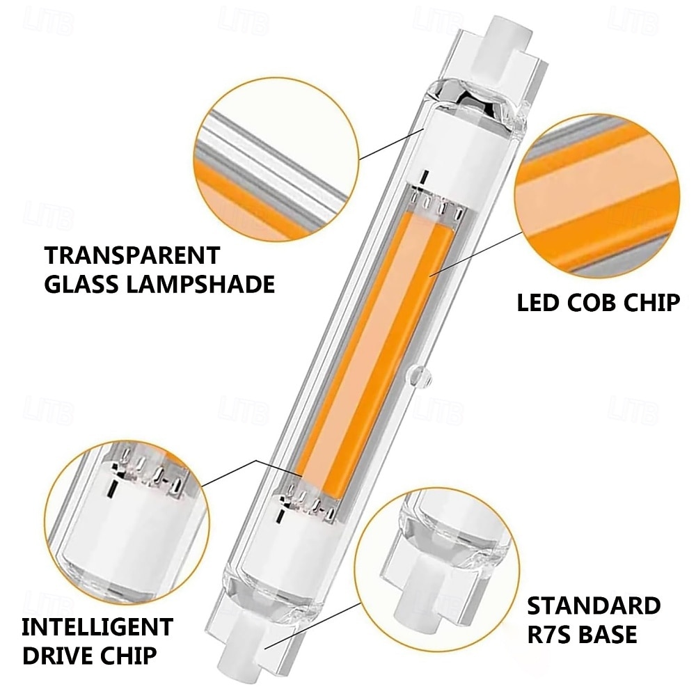 R7S LED-buislampen 220V 78mm 118mm diep dimbare lampen 10W 20W dubbele fitting T3 LED-vervanging voor halogeenlamp 2 stuks 2026 - $57.03 –P4