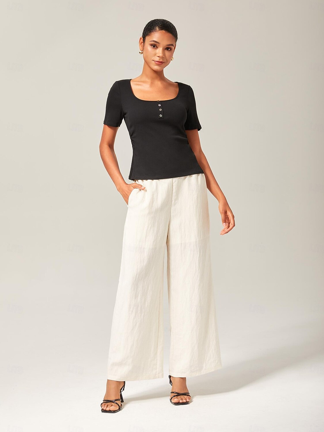 Femmes Féminin Droit Longueur complète Taille haute Élégant Occasionnel Beige Été Automne Inter-saisons XS S M de 2025 ? $69.99 –P6