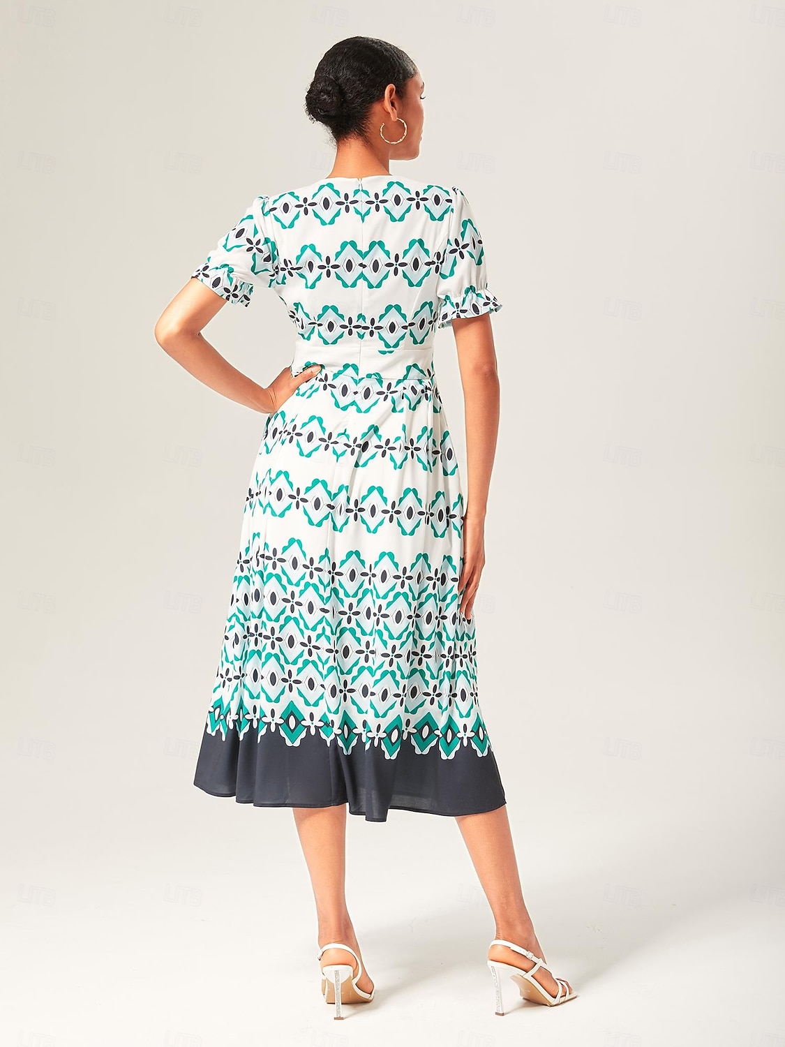 Per donna Femminile Vestito Casual Abito Midi Verde Geometrico Estate Girocollo All'americana Vacanza Stile Boho XS S M del 2025 a $86.99 –P1