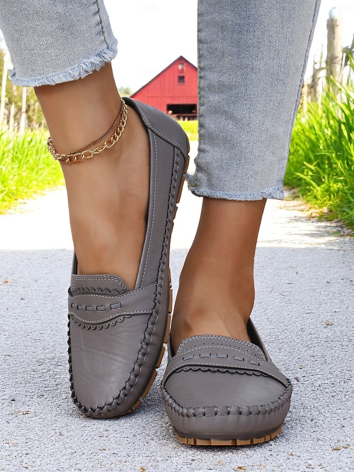 Mocassini grigi da donna – Scarpe pieghevoli morbide con suola antiscivolo per viaggi su strada guida e commissioni quotidiane del 2026 a $24.99 –P2