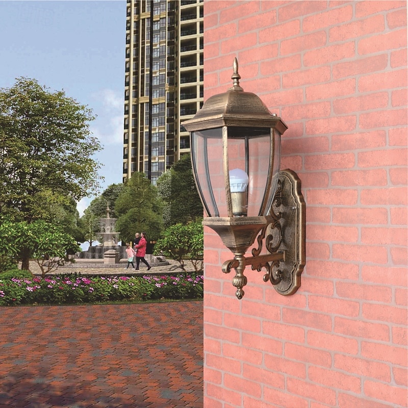 Luminárias de parede pretas para áreas externas, luminárias de parede com base redonda para varanda frontal, arandelas de parede em bronze antigo fosco, lanternas de parede externas à prova d'água de 2025 por $189.99 –P4