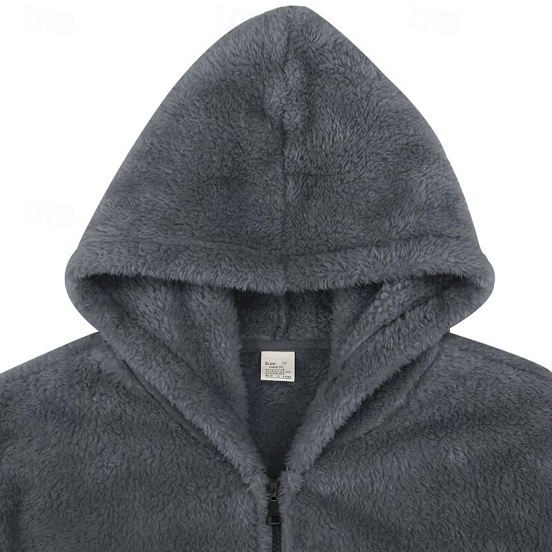 Per uomo Felpa con cappuccio Felpa con zip Felpa con cappuccio in pile Nero Blu marino Cachi Grigio Con Cappuccio Semplice Con zip Sport & Outdoor Casuale Quotidiano Streetwear Cool Abbigliamento del 2025 a $36.99 –P5