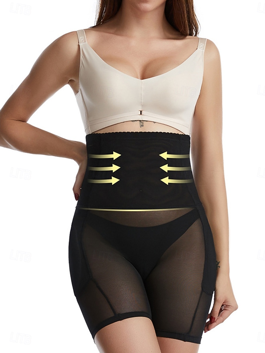 Női Alakformáló ruha Alakformáló ruha Rövid Magas derék Sima Elasztikus derékpánt Mekano Kényelmes Nyúlós Jóga Bőrszínű Fekete Nyár Tavasz Karcsúsított 2025 - $13.99 –P2