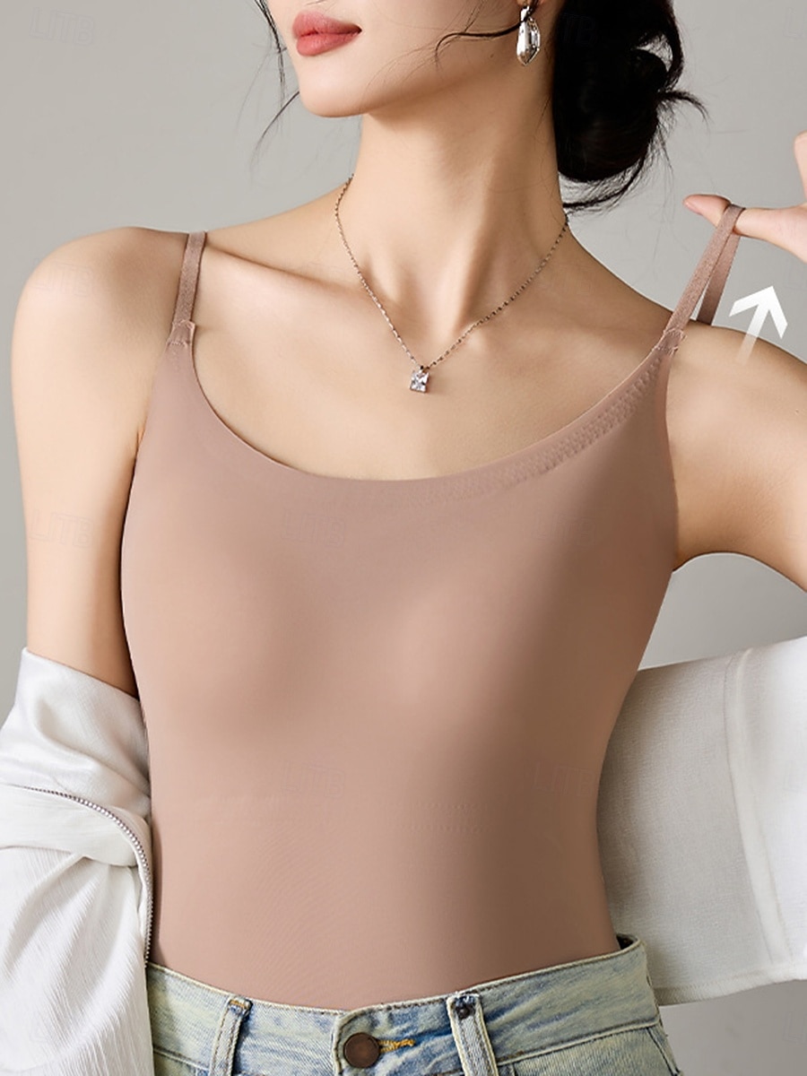 Γυναικεία Καμισόλ Tank Top Συμπαγές Χρώμα Καθημερινά Αμάνικο Λαιμόκοψη U Κανονικά μπλουζάκια Μαύρο Λευκό Ανοικτό Καφέ Καφέ Χακί Καλοκαίρι Άνοιξη 2026 - $21.99 –P4