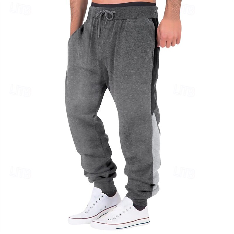 Men's Athletic Pants Sweatpants Joggers Trousers Pocket Elastic Waist Drawstring Color Block Comfort Sports Outdoor Daily Fashion Casual Black Light Grey Micro-elastic 2026 - $17.99 –P7