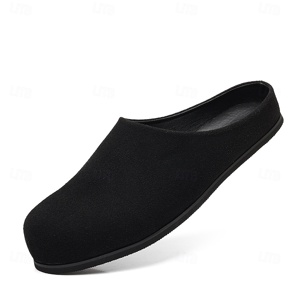 Men's Khaki Backless Mule Loafers – Minimalist Slip-On Comfort Shoes with Soft Faux Suede for Indoor Lounging Casual Errands and Summer Relaxation 2025 - $42.99 –P2