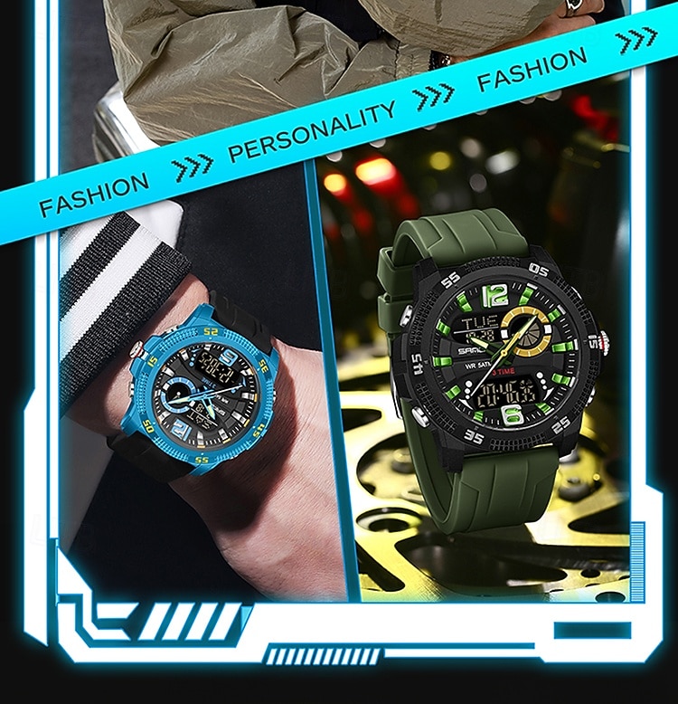 SANDA 3372 Dual Display Men's Watch Chronograph Alarm Clock Sport Multi functional Waterproof LED Electronic Watches 2025 - $26.99 –P11