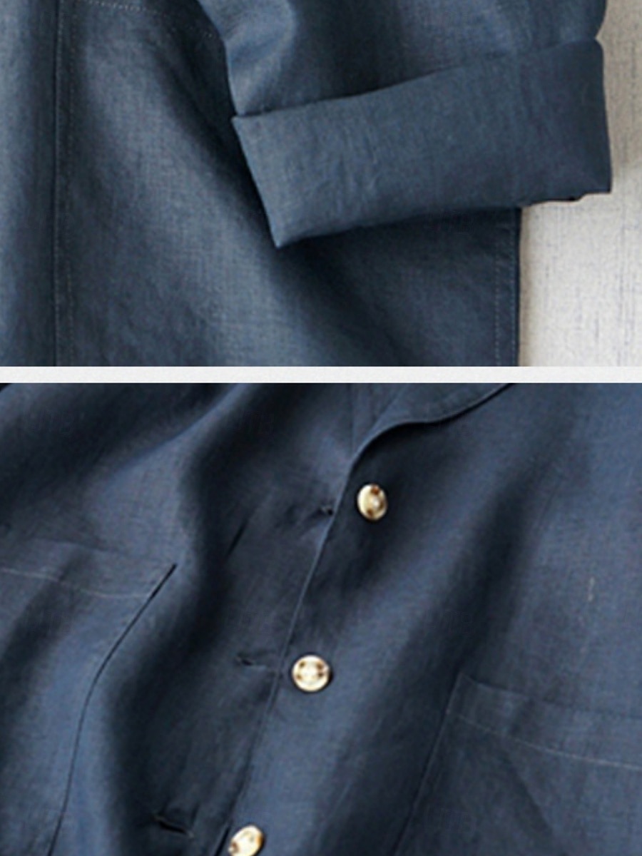 Femmes Blazer Confortable Respirant Avec Poches Boutons Occasionnel Uni Bureau Rue Occasionnel Tenue quotidienne Simple Boutonnage Régulier Col Rabattu Coupe Ample manche longue Vêtements d'extérieur de 2025 ? $30.99 –P6