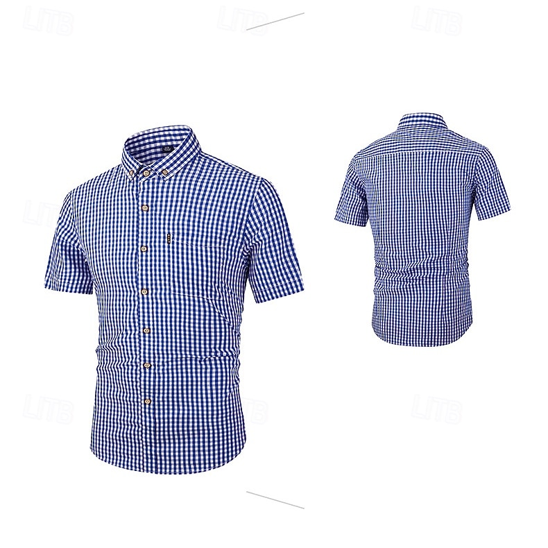 Carnaval Oktoberfest bier Geblokt Patroon Hemd Shirt met korte mouwen Bavarian Duits Alpine Weiden Voor heren Feest Bierfestival Doek in traditionele stijl 2026 - $32.99 –P3