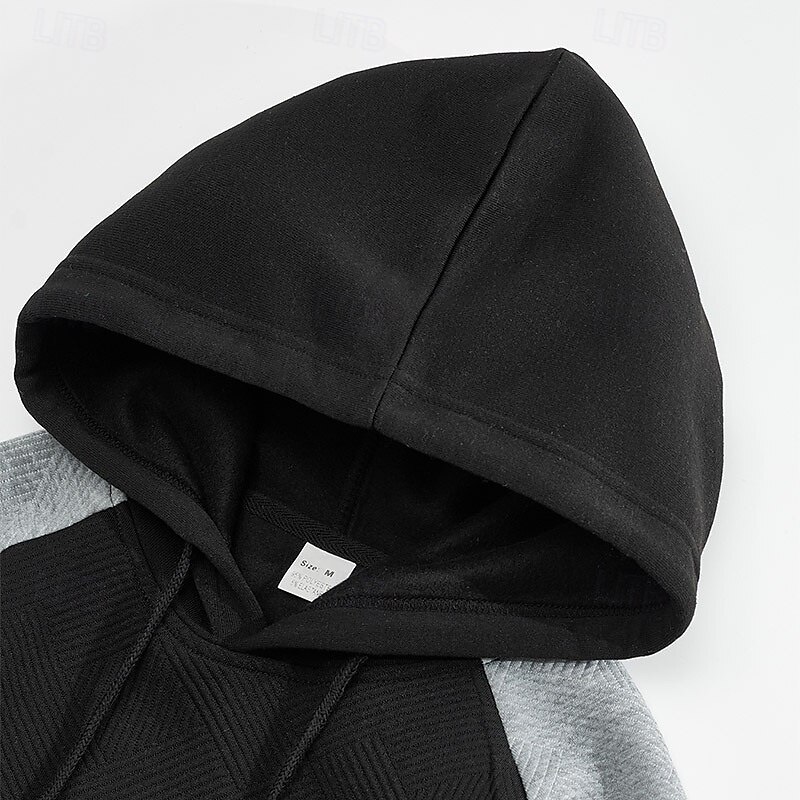 Per uomo Felpa con cappuccio Felpa con cappuccio in pile Nero Blu marino Cachi Grigio Con Cappuccio Blocco di colori Blocco di colore Tasca Frontale Sport & Outdoor Casuale Quotidiano Streetwear Cool del 2025 a $25.99 –P8