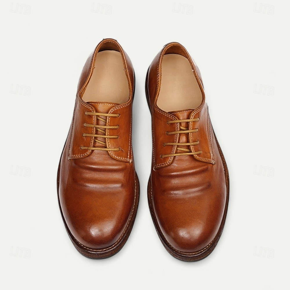 Herren Elegante Schuhe Spaziergang Leder Italienisches Vollnarbenleder Bequem Rutschfest Schnürung Schwarz Braun Kaffee 2025 - $229.99 –P8