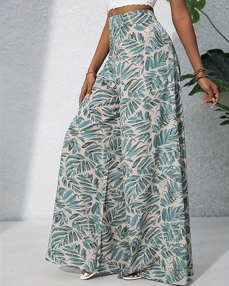 Per donna Gamba larga Pantaloni Casual Boho Lunghezza intera Vita Alta Piante Tasca Design con Coulisse Elastica Traspirabilità Morbido Micro-elastico Vacanza Streetwear Abbigliamento quotidiano del 2025 a $17.99 –P4