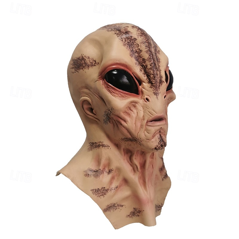 Maschera aliena spaventosa di Halloween per adulti, realistici costumi spaventosi, maschera in lattice per il viso, 4 varianti di colore, maschera horror extraterrestre, accessorio spettrale per feste del 2025 a $27.99 –P3