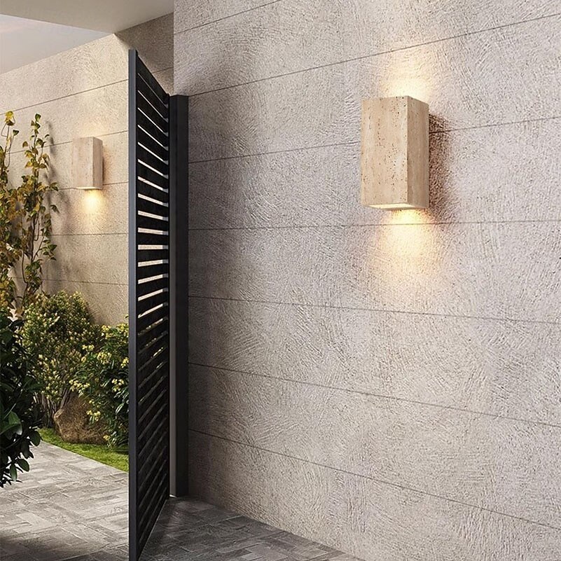 Applique a LED da esterno impermeabile IP65 in pietra, per soggiorno, camera da letto, comodino, TV, lampada da parete artistica, applique da parete 110-240 V. del 2025 a $165.99 –P3
