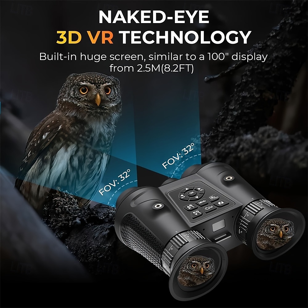 3D VR ультра HD бинокль ночного видения для взрослых - 8K с автоматическим пробуждением, инфракрасный, перезаряжаемый через USB, 6-кратный оптический зум, большой объектив 25 мм, идеально подходит для 2025 - $489.19 –P1
