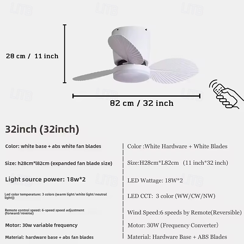 moderner 3-Blatt-LED-Deckenventilator mit ABS-Blattlosem Gleichstrommotor, Frequenzumwandlung, Eisen, Fernbedienung, 110 V-220 V 2025 - $197.99 –P5