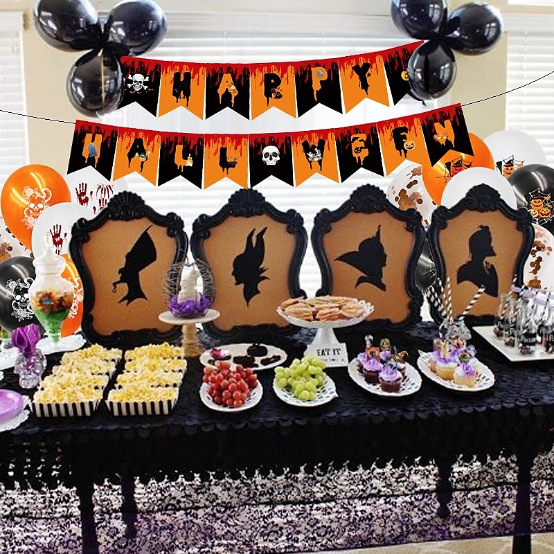 12 ks halloweenských dortových vlajek, dekorací rekvizit, dýňových lebek, plaket, párty potřeby 2025 - $6.49 –P3