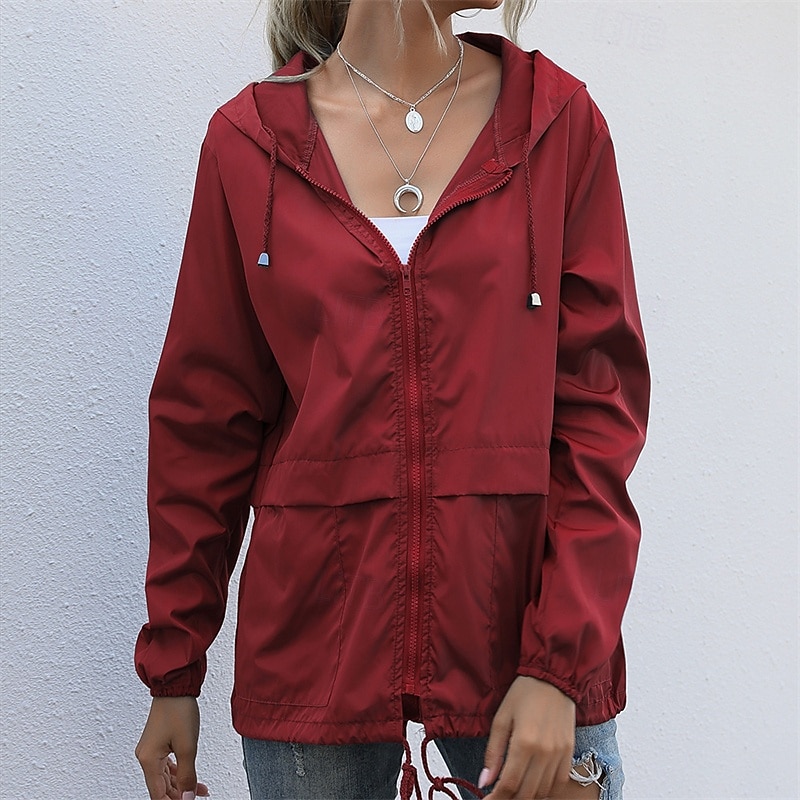 Femmes Veste de randonnée Veste de pluie Imperméable Extérieur Imperméable Coupe-vent Tenues de randonnée Vêtements de randonnée Printemps Automne Top Coton Camping / Randonnée / Spéléologie Course de 2025 ? $19.99 –P6
