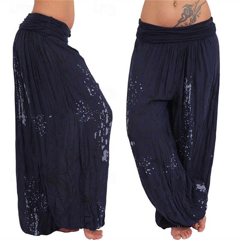 Mujer Pantalones Pantalones palazzo Moda Boho Longitud total Media cintura Estampado Cintura elástica Confortable Cómodo Microelástico Calle Ropa Cotidiana Noche Blanco Amarillo Rosa Verde Ejército 2025 - $19.99 –P7