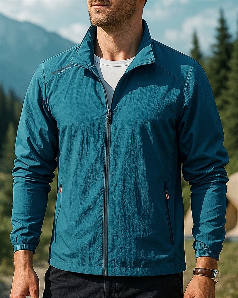 Homens Jaqueta Outdoor Jaqueta de Trilha Jaqueta esportiva Ao ar livre Prova-de-Água A Prova de Vento Secagem Rápida Leve Roupas de caminhada Roupas de caminhada Primavera Outono Jaqueta Tênis Golfe de 2026 por $18.49 –P1