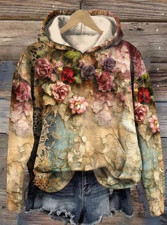 Femmes Sweat à capuche Graphique ancien Mode Western manche longue À capuche Hauts Réguliers Rue Tenue Quotidienne Fête Imprimé Poche Avant Blanche Jaune Gris foncé Rouge Marron Automne Hiver de 2025 ? $24.99 –P2