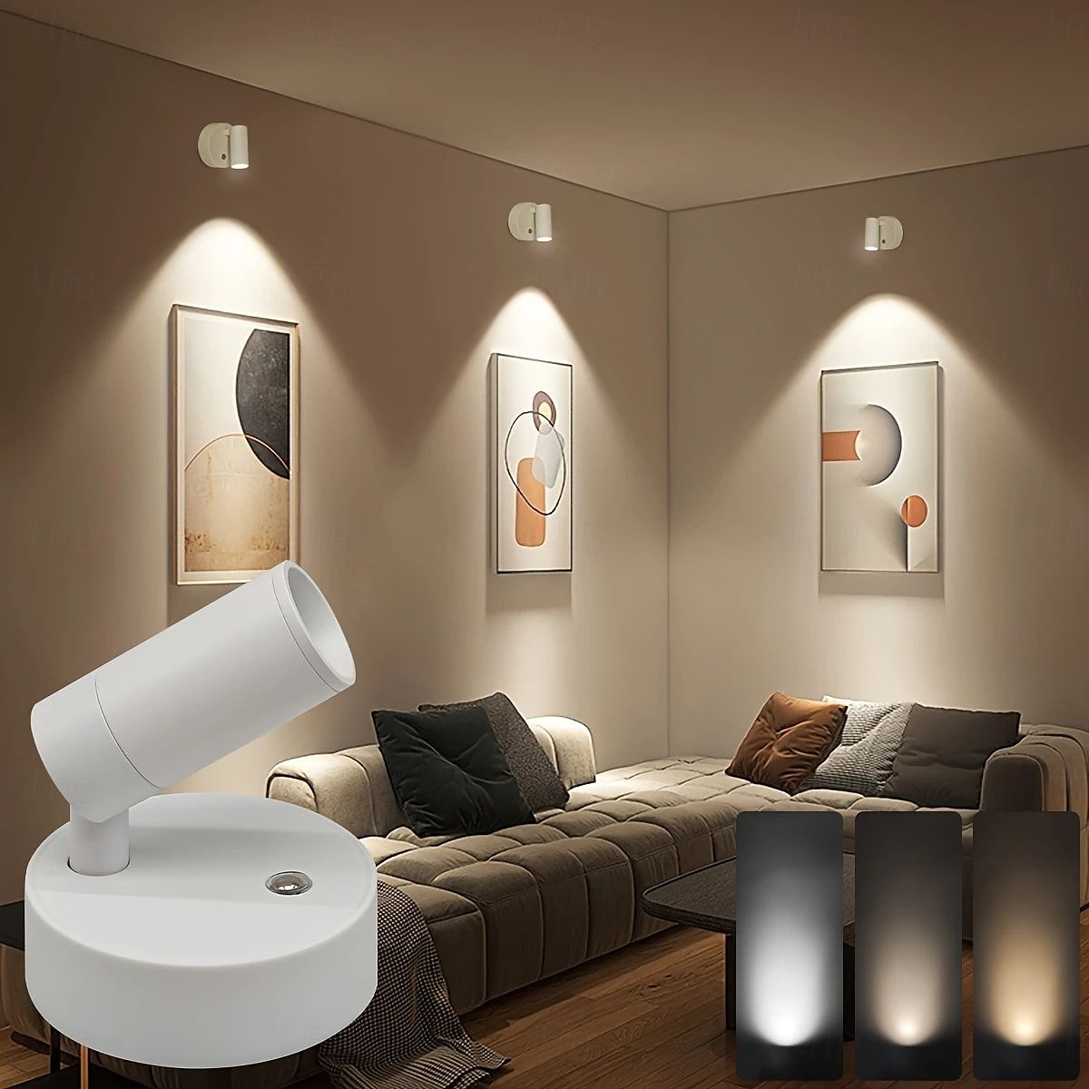 moderne bildelampe enkel ledningsfri vegglampe usb oppladbar dimbar bildelampe stue kanal soverom dekorativ nattlampe 2025 - $12.99 –P1