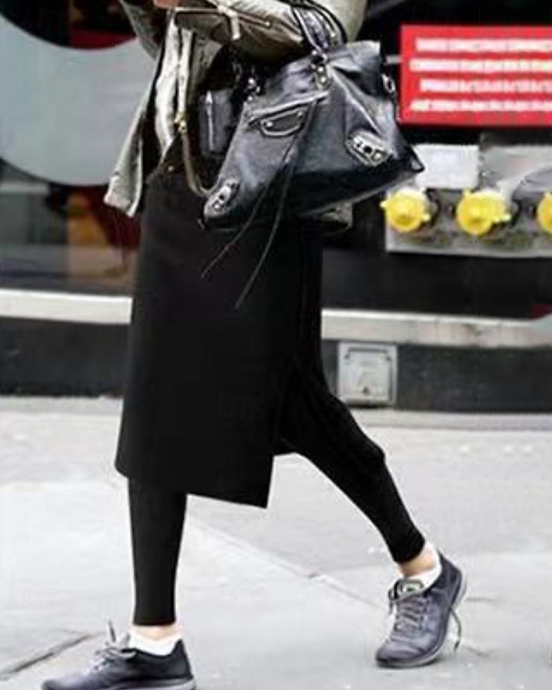 Per donna Pantaloni in Pile Leggings Skort Streetwear Casual Lunghezza intera Naturale Semplice Elastico in vita Spacco Calore Termico Comodo All'aperto Vacanza Uscire Nero Grigio chiaro Grigio scuro del 2025 a $16.99 –P3