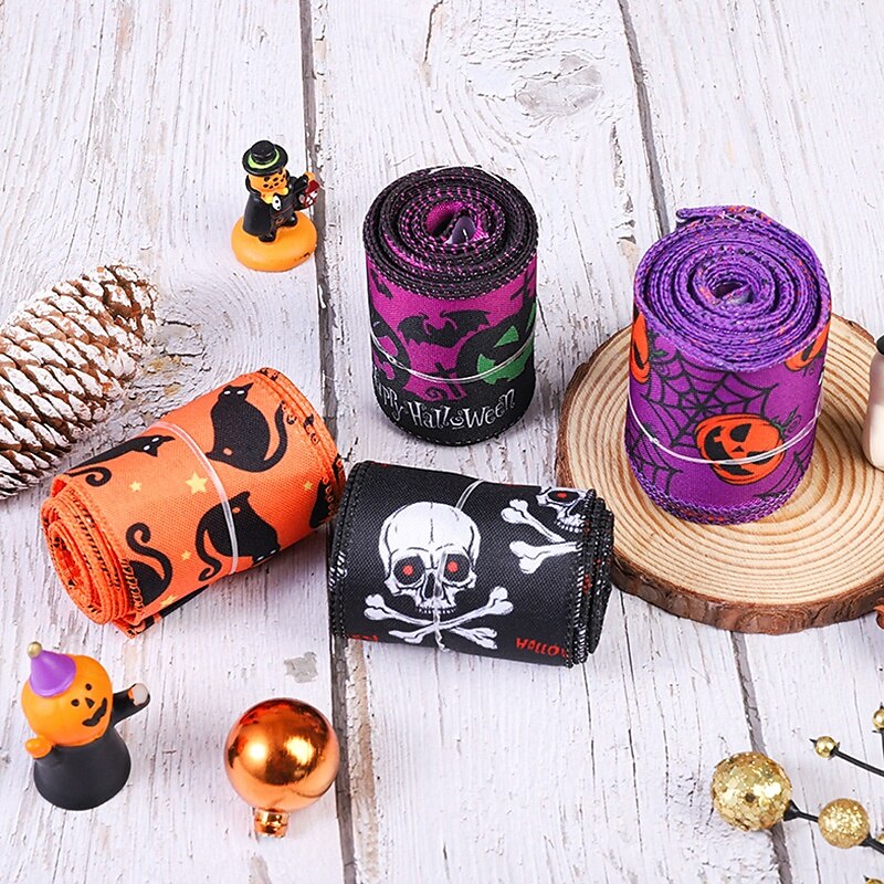 Halloween Burlap Ribbon Rolls with Spider Print, Edge Ribbons for DIY Crafts, Halloween Wreaths, Gift Wrapping and Party Decorations 2025 - $6.99 –P7