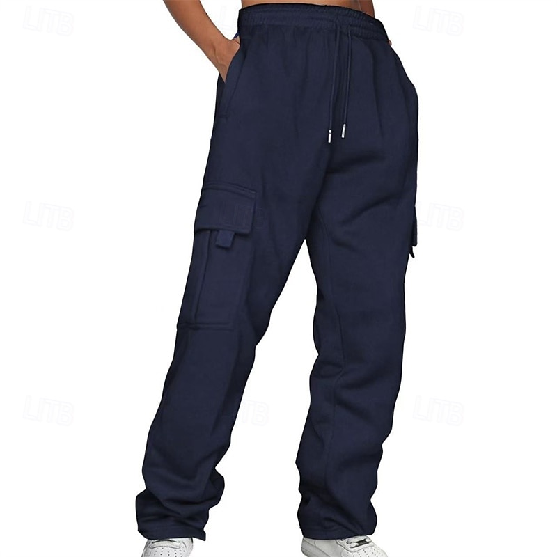 Men's Athletic Pants Sweatpants Trousers Pocket Drawstring Elastic Waist Plain Comfort Sports Outdoor Daily Fashion Casual Black Yellow Micro-elastic 2025 - $18.99 –P13