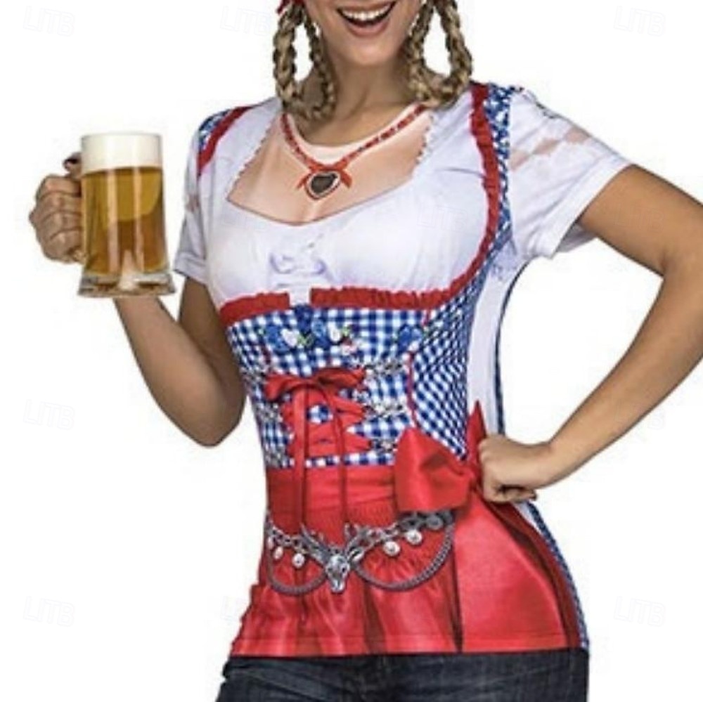 Trička Bavorský Mnichov němčina Vysokohorský Trička Grafika pro Dámské Dospělé 3D tisk pro Karneval Pivo Oktoberfest Párty Běžné / Denní 2026 - $17.49 –P2