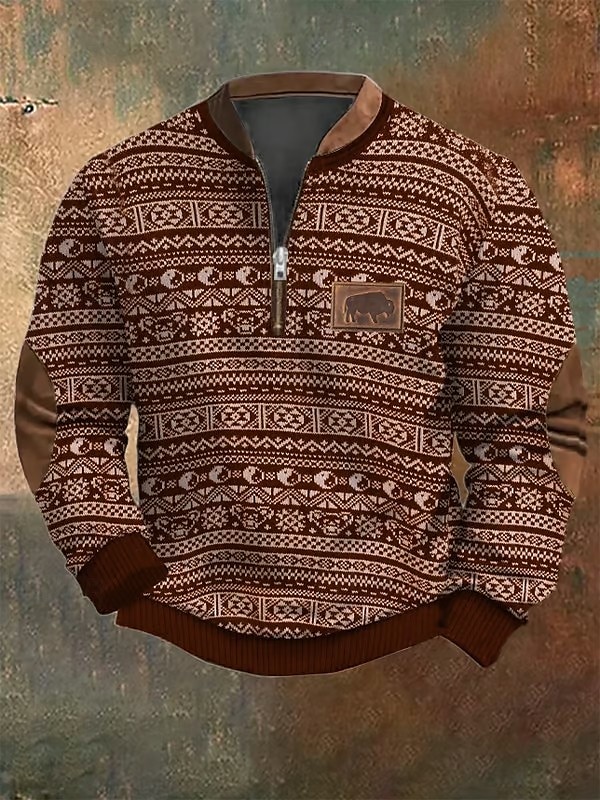 Męskie Bluza dresowa Bluza z zamkiem błyskawicznym Czarny Czerwony Khaki Pół zamek Graficzny Geometryczny Sport i turystyka Codzienny Święto Poliester Moda miejska Codzienny Jesień i zima Odzież 2025 - $30.99 –P1