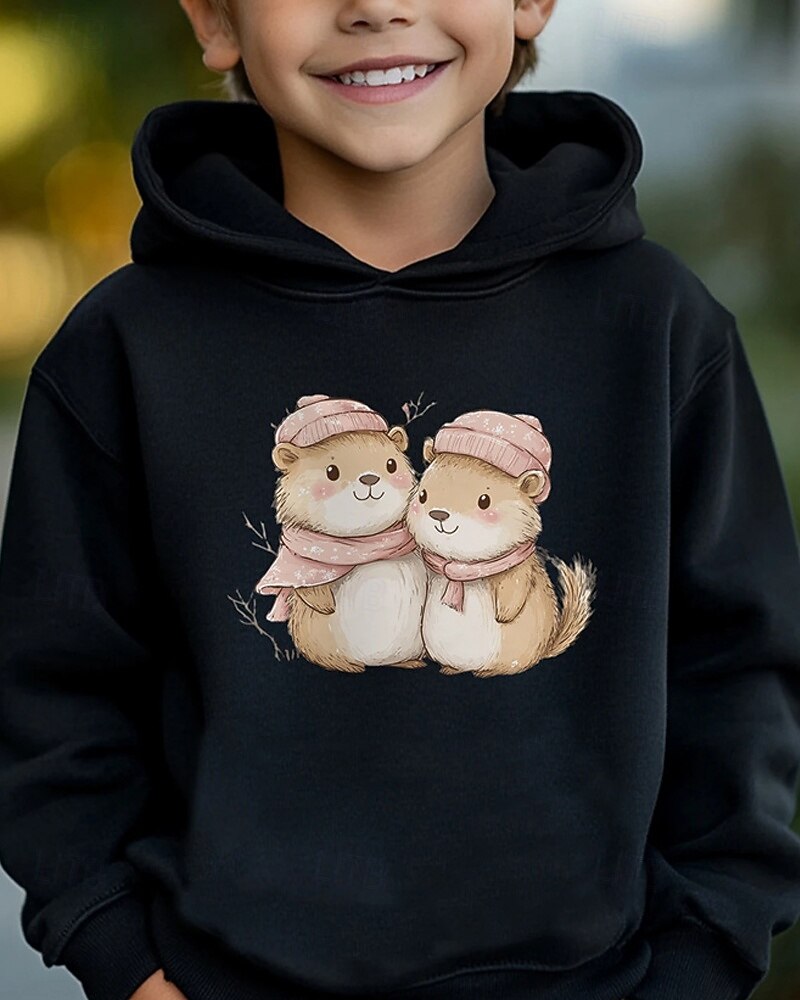 Pojkar 3D Djur Huvtröja Långärmad Vår Höst Mode Streetwear Barn 4-12 år Huva Utomhus Ledigt Dagligen Normal 2025 - $18.99 –P1