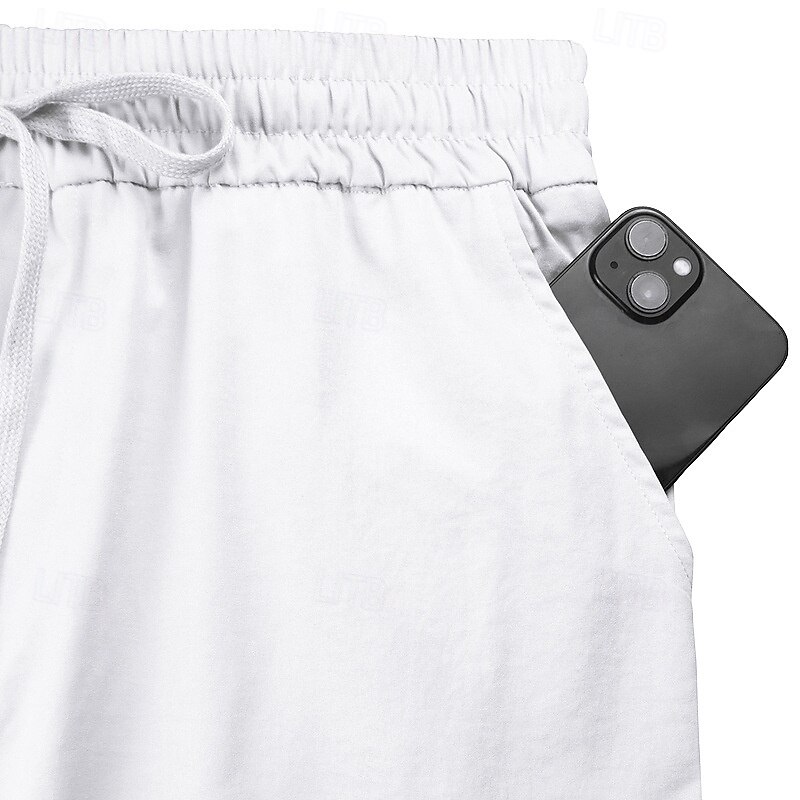 Homme Pantalons Cargo Pantalon Jogger Pantalons Cordon de serrage Taille Élastique Multi-poches Uni Portable Extérieur Quotidien Camping & Randonnée Mode Classique Noir Blanche de 2025 ? $24.99 –P10