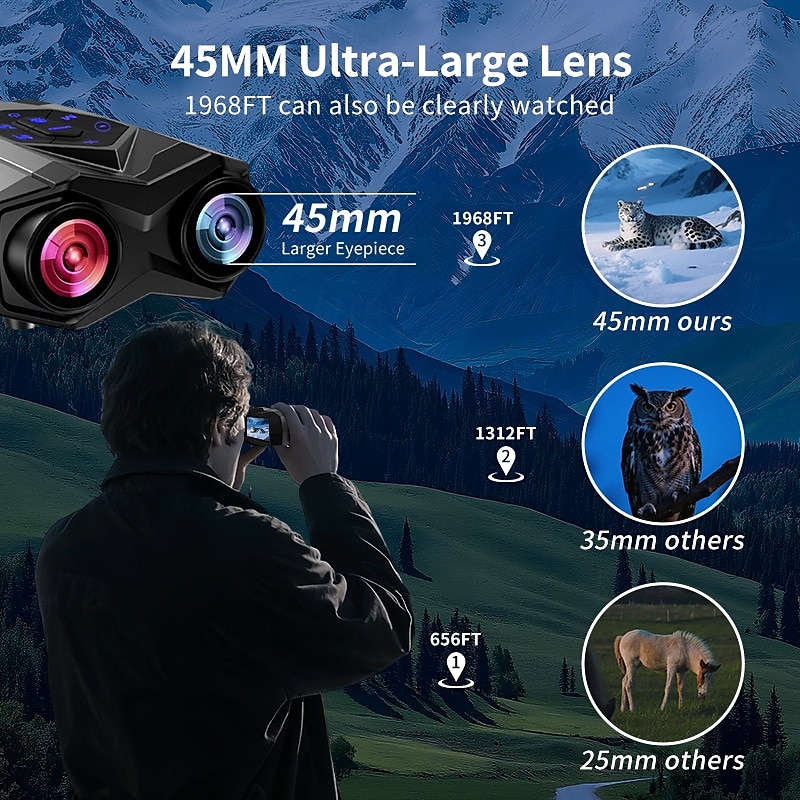 buiten 4k 16x zoom burst infrarood hd foto video vogelkijker verrekijker grensoverschrijdende verrekijker nachtzicht 2026 - $104.99 –P4