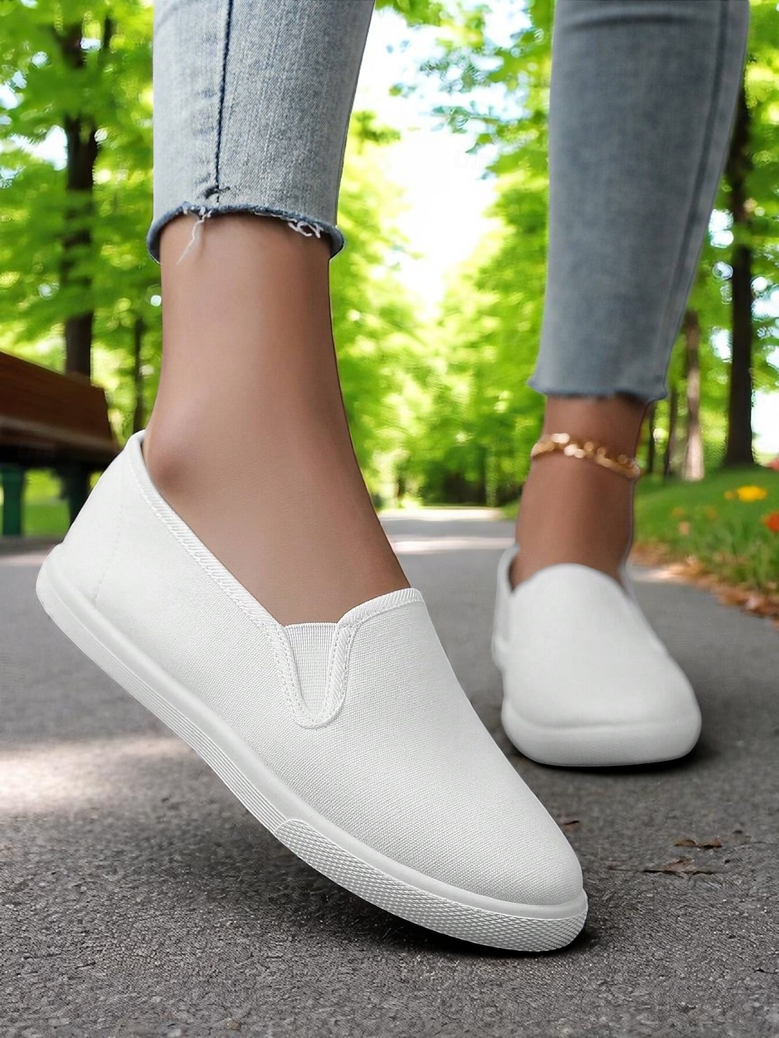 női vászon bebújós tornacipők – könnyű, minimalista lapos cipők mindennapi ügyintézéshez, parkban sétáláshoz és hétvégi villásreggelihez 2026 - $18.99 –P3