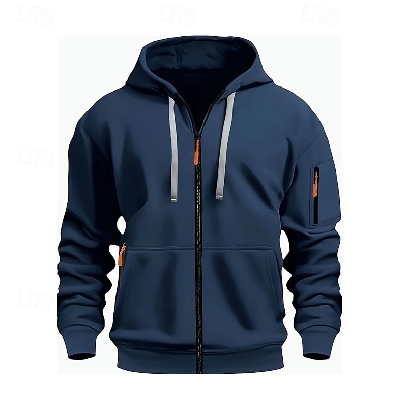 Herren Kapuzensweatshirt Schwarz Weiß Wein Armeegrün Rote Mit Kapuze Einfach Reißverschluss Farbblock Sport & Outdoor Lässig Täglich Polyester Cool Lässig sportlich Frühling & Herbst Bekleidung 2025 - $23.99 –P3