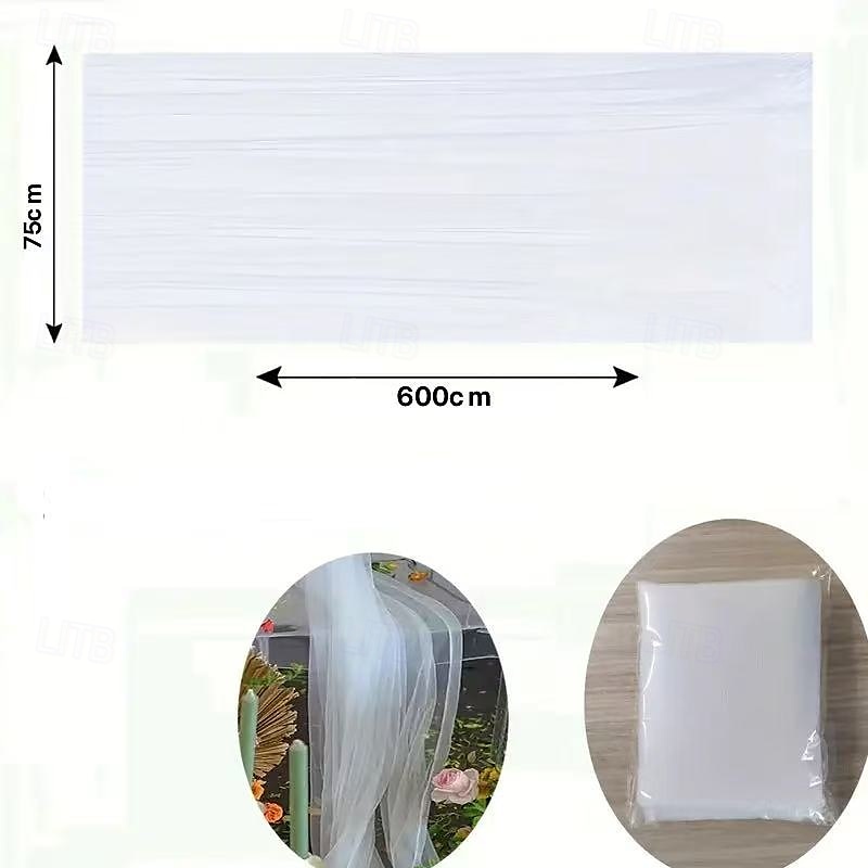 20FT Mesh Tulle Fabric, Silky Wrinkle-Resistant Chiffon Sheer Drapery for Wedding Decor, Bridal Canopy, Event Backdrop, Festival, and Arch Drapes 2025 - $17.49 –P6