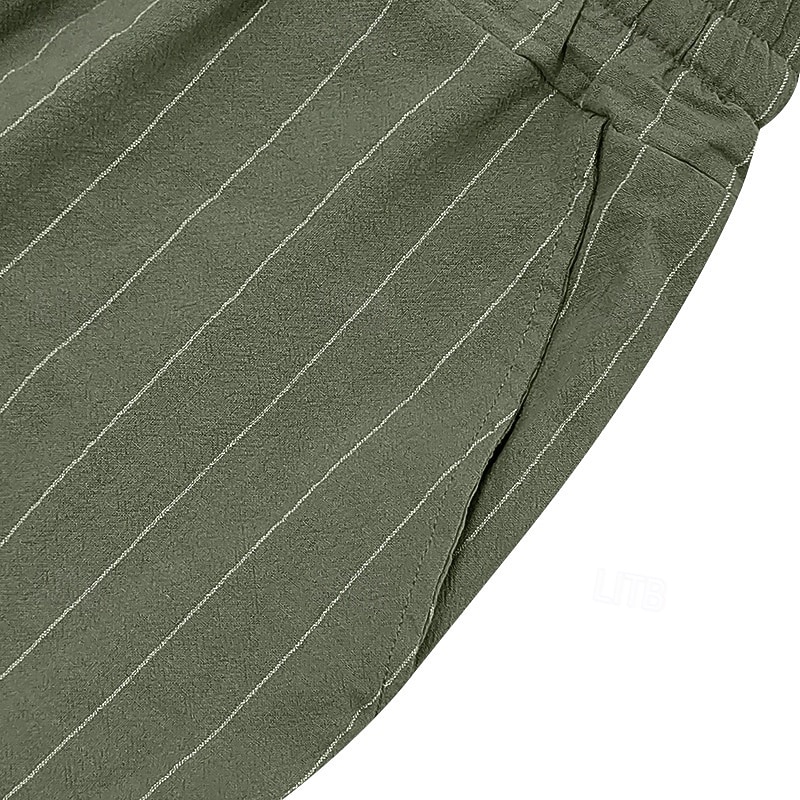 Per uomo Shorts Shorts di Lino Pantaloncini Estivi Shorts da Spiaggia Elastico in vita Coulisse A righe Comodità Traspirante Lunghezza al ginocchio All'aperto Casuale Quotidiano Vacanza Moda Nero del 2025 a $18.99 –P5