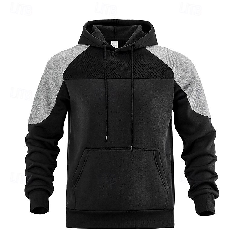 Per uomo Felpa con cappuccio Felpa con cappuccio in pile Nero Blu marino Cachi Grigio Con Cappuccio Blocco di colori Blocco di colore Tasca Frontale Sport & Outdoor Casuale Quotidiano Streetwear Cool del 2025 a $25.99 –P5