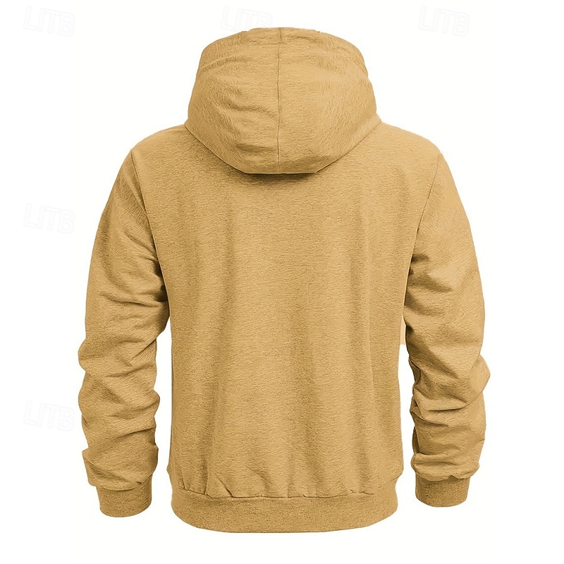 Pánské Kapuce Mikina s kapucí na zip Černá Fialová Námořnická modř Khaki Světle šedá Kapuce Bez vzoru Kapsy Sporty a outdoor Denní Dovolená Polyester Šik ven Základní Na běžné nošení Jaro Podzim 2026 - $28.99 –P12