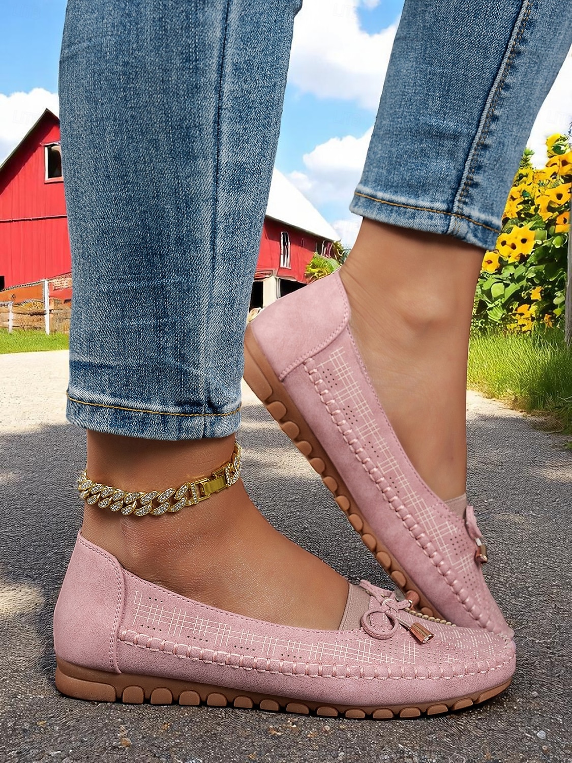 mocassins femininos com laço rosa – mocassins leves e casuais para dirigir, ideais para tarefas diárias, passeios no jardim e looks casuais de 2025 por $24.99 –P5