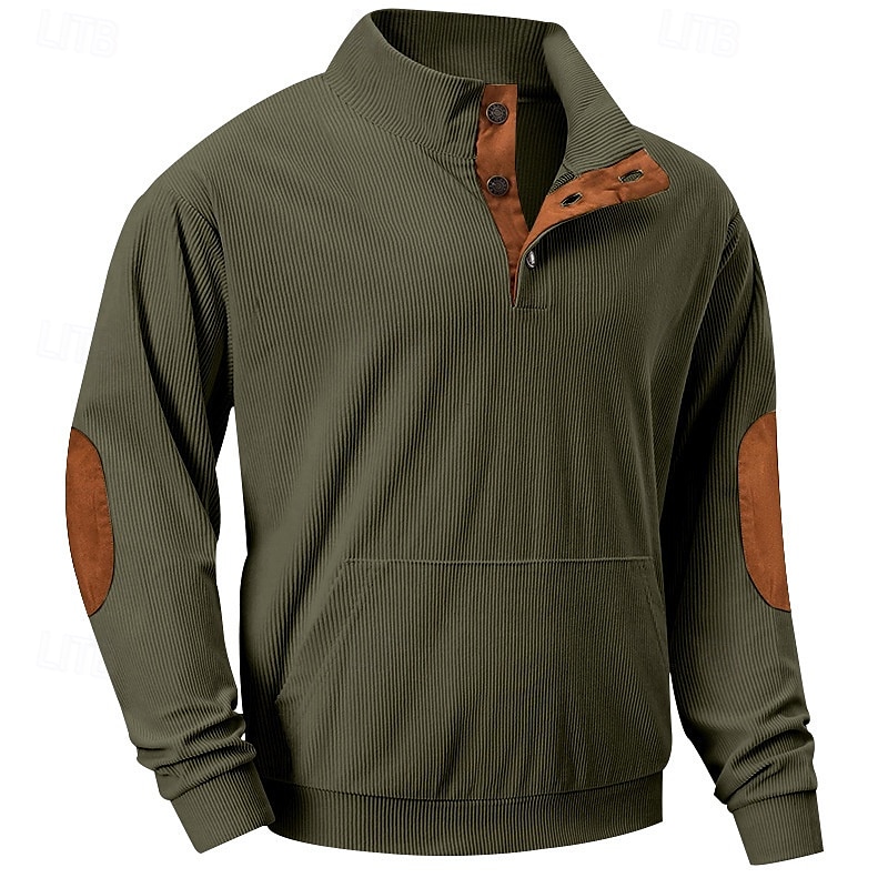 Hombre Sudadera Albaricoque Negro Verde Ejército Marrón Gris Claro Cuello Mao Bloque de color Retazos Bolsillo Con Texturas Deporte Diario Festivos Poliéster Pana Ropa de calle Básico Casual 2025 - $24.99 –P9