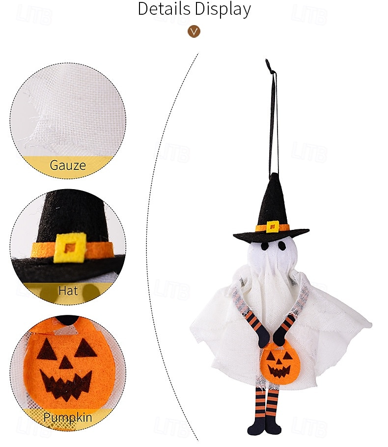 Λούτρινα κρεμαστά στολίδια για το Halloween, χαριτωμένη διακόσμηση κρανίου φαντάσματος μαύρης γάτας με κολοκύθα για πάρτι στο σπίτι, μικρή απαλή διακόσμηση τοίχου για το Halloween 2025 - $6.49 –P7